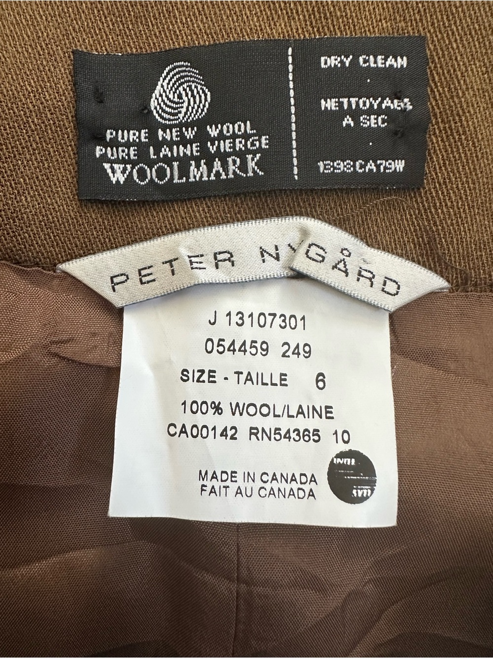 Peter Nygard Wool Brown Pencil Skirt - Picture 4 of 4